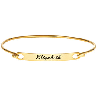 Personalized Engraved Name ID Bangle Bracelet