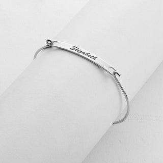 Personalized Engraved Name ID Bangle Bracelet