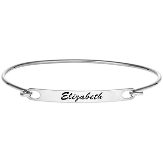 Personalized Engraved Name ID Bangle Bracelet