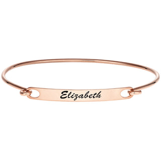 Personalized Engraved Name ID Bangle Bracelet