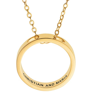 Inside Engraved Circle Ring Necklace