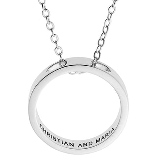 Inside Engraved Circle Ring Necklace