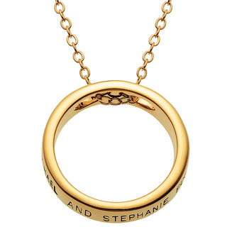 Outside Engraved Circle Ring Necklace