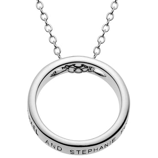 Outside Engraved Circle Ring Necklace