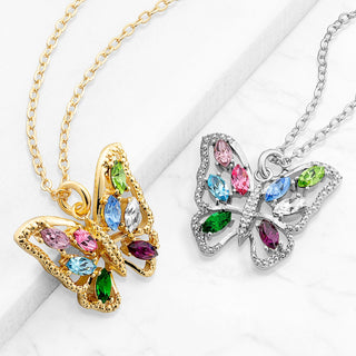 Birthstone Butterfly with Vintage Detail Necklace
