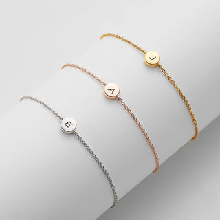 Dainty Circle Initial Station Bracelet