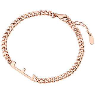 Bold Horizontal Initial Curb Chain Bracelet