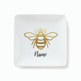 Queen Bee Personalized Square Trinket Dish