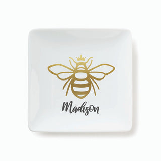 Queen Bee Personalized Square Trinket Dish