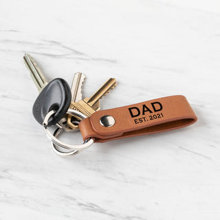 Established Camel Leatherette Key Ring
