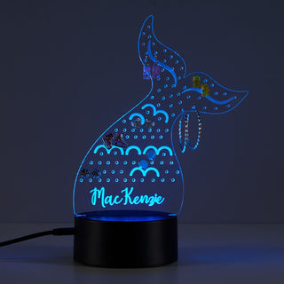 Mermaid Tail Personalized Earring Holder Acrylic LED Night Light