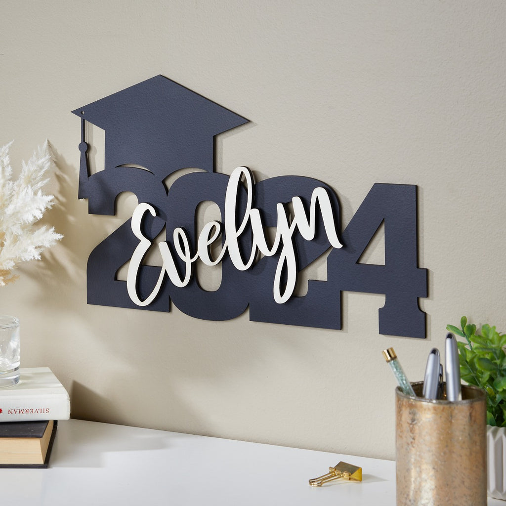 Graduation Layered Name Wood Plaque – Limoges Jewelry