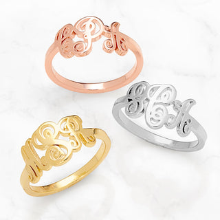 Sterling Silver Petite Monogram Ring