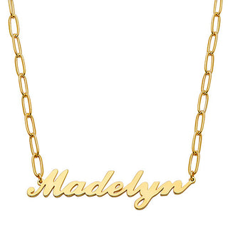 Script Name Paperclip Chain Necklace