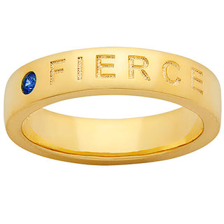 FIERCE 14K Gold Plated Birthstone Empowerment Ring
