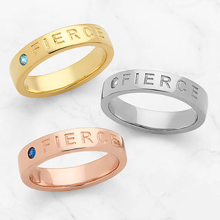 FIERCE 14K Rose Gold Plated Birthstone Empowerment Ring