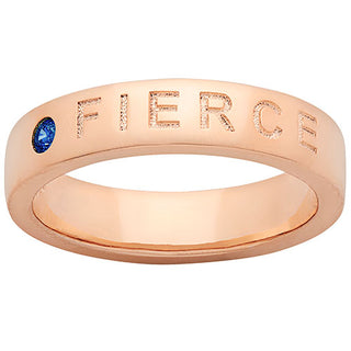 FIERCE 14K Rose Gold Plated Birthstone Empowerment Ring