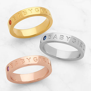 BABYGIRL Silver Plated Birthstone Empowerment Ring