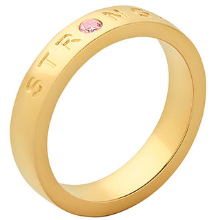 STRONGER 14K Gold Plated Birthstone Empowerment Ring