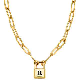 Personalized Initial Padlock Necklace