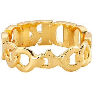 14K Gold Plated Frozen Chain Name Ring