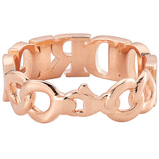 14K Rose Gold Plated Frozen Chain Name Ring