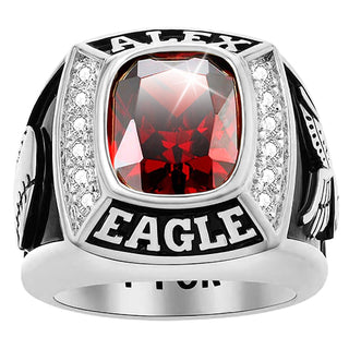 Men's Traditional CZ Square Birthstone Class Ring