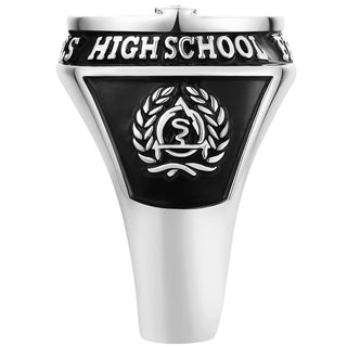 Men's CZ Multiple Graphics Traditional Birthstone Class Ring