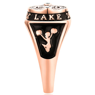 Women's 14K Rose Gold Plated CZ Multiple Graphics Traditional Birthstone Class Ring