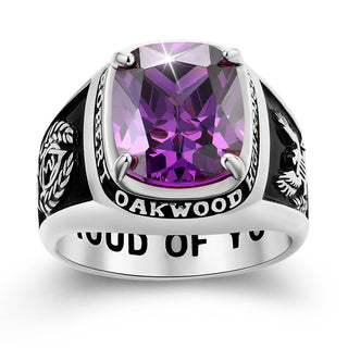 Men's Traditional Prong station Birthstone Class Ring