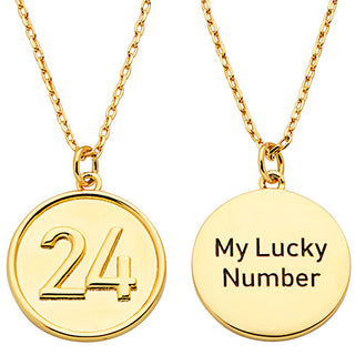 Embossed Numbers with Engraving Disc Necklace