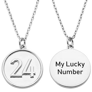 Embossed Numbers with Engraving Disc Necklace