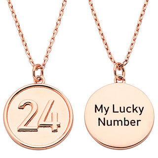 Embossed Numbers with Engraving Disc Necklace