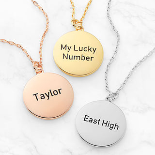 Embossed Numbers with Engraving Disc Necklace