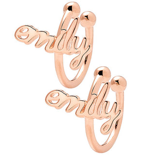 Sterling Silver Lowercase Script Name Ear Cuffs