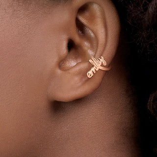 Lowercase Script Name Ear Cuffs