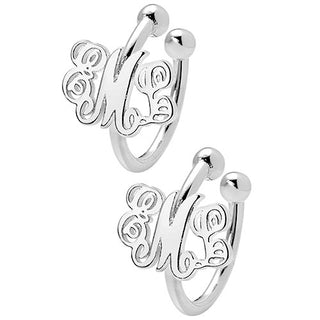 Sterling Silver Monogram Ear Cuffs