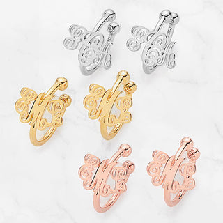 Sterling Silver Monogram Ear Cuffs