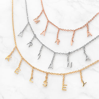 Dainty Dangle Letters Choker Name Necklace