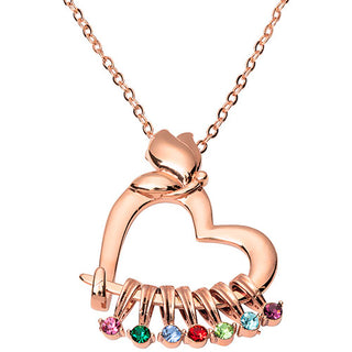Personalized Heart with Butterfly Slider Charm Necklace