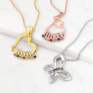 Personalized Butterfly Slider Charm Necklace