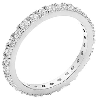 Platinum over Sterling White Topaz Eternity Band