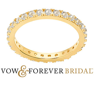 14K Gold over Sterling White Topaz Eternity Band