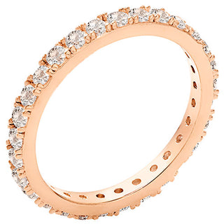 14K Rose Gold over Sterling White Topaz Eternity Band