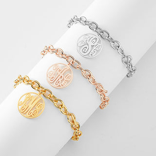 Circle Monogram Toggle Bracelet