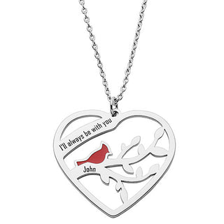 Always With You Cardinal Heart Necklace