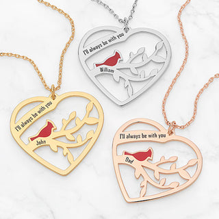 Always With You Cardinal Heart Necklace