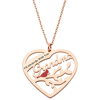 Memorial Cardinal Personalized Heart Necklace