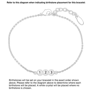 Silver Plated Petite Three Birthstone Bracelet
