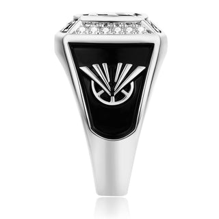 Women's Initial Traditional CZ Square Birthstone Class Ring